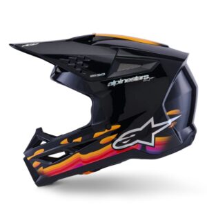 CASCO ALPINESTAR S-M3 FORCE BLACK GLOSSY