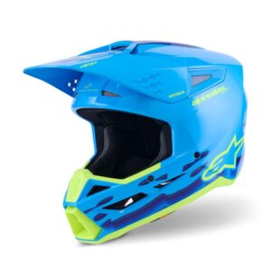 CASCO ALPINESTAR S-M3 FORCE  CYAN GLOSSY