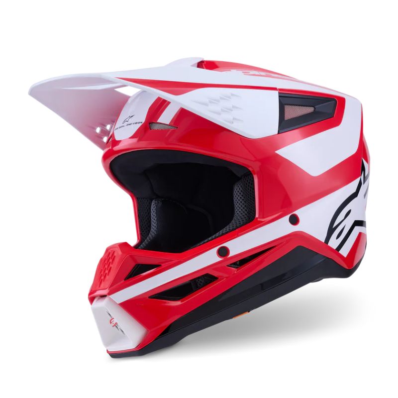 CASCO ALPINESTAR S-M3 HEAT RED WHITE BLACK GLOSSY