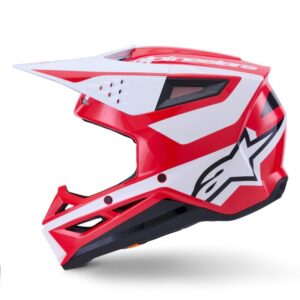 CASCO ALPINESTAR S-M3 HEAT RED WHITE BLACK GLOSSY