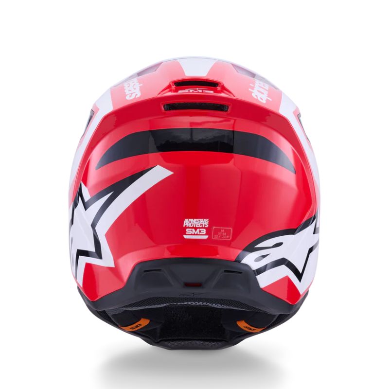 CASCO ALPINESTAR S-M3 HEAT RED WHITE BLACK GLOSSY