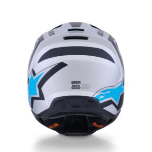 CASCO ALPINESTAR S-M3 HEAT SILVER BLUE BLACK MATT