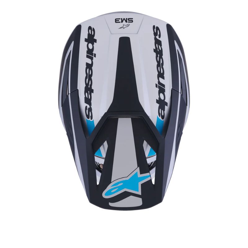 CASCO ALPINESTAR S-M3 HEAT SILVER BLUE BLACK MATT