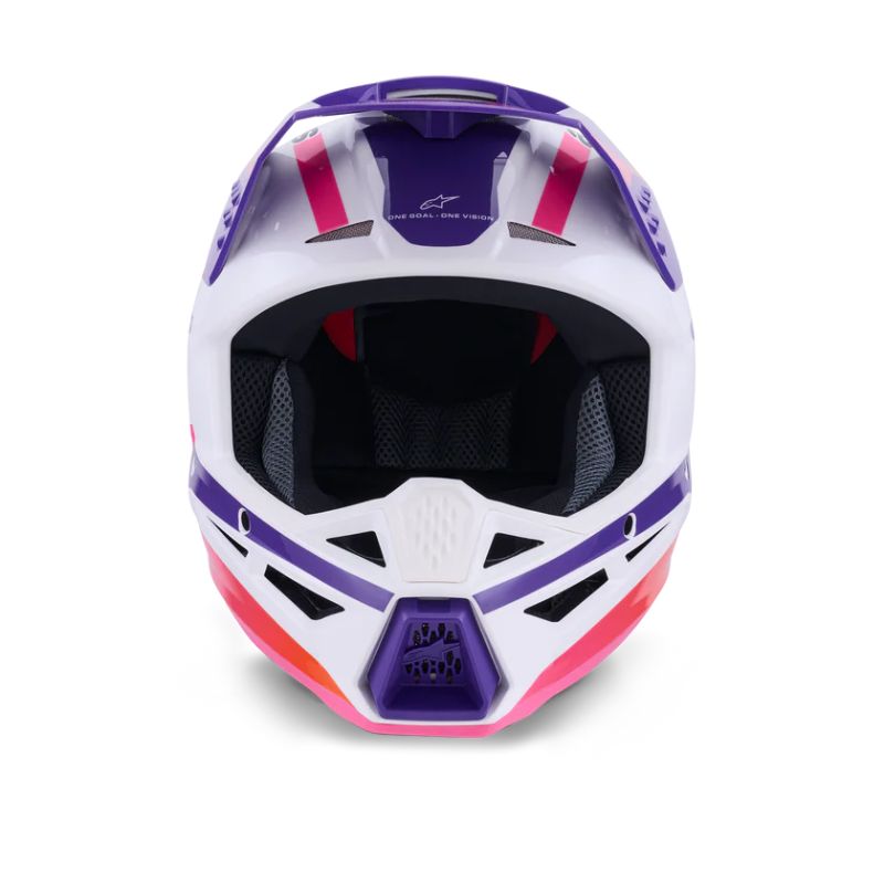 CASCO ALPINESTAR S-M3 HEAT WHITE PURPLE PINK GLOSS