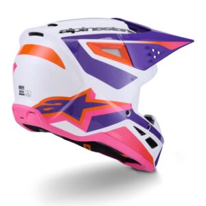 CASCO ALPINESTAR S-M3 HEAT WHITE PURPLE PINK GLOSS