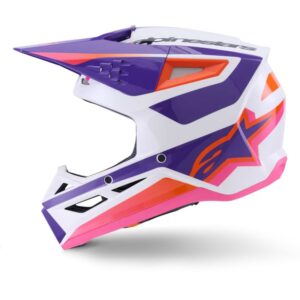 CASCO ALPINESTAR S-M3 HEAT WHITE PURPLE PINK GLOSS