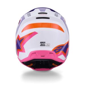CASCO ALPINESTAR S-M3 HEAT WHITE PURPLE PINK GLOSS