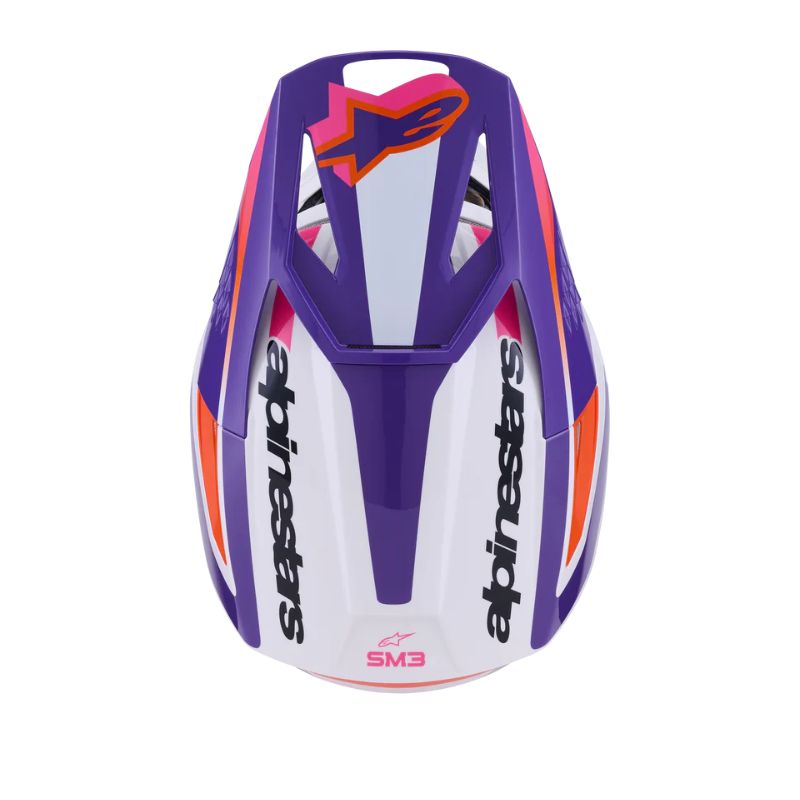 CASCO ALPINESTAR S-M3 HEAT WHITE PURPLE PINK GLOSS