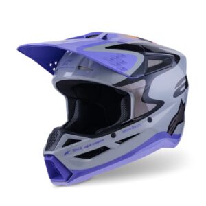 CASCO ALPINESTAR 	S-M3 JETTSON GRAY PURPLE BLACK GLOSSY