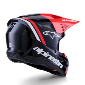 CASCO ALPINESTAR S-M3 RADIUM BLACK RED FLUO WHITE GLOSSY