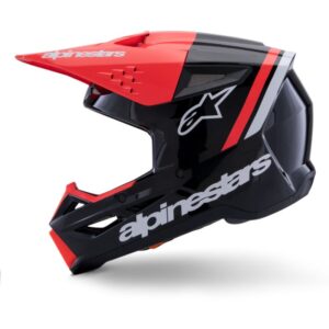 CASCO ALPINESTAR S-M3 RADIUM BLACK RED FLUO WHITE GLOSSY