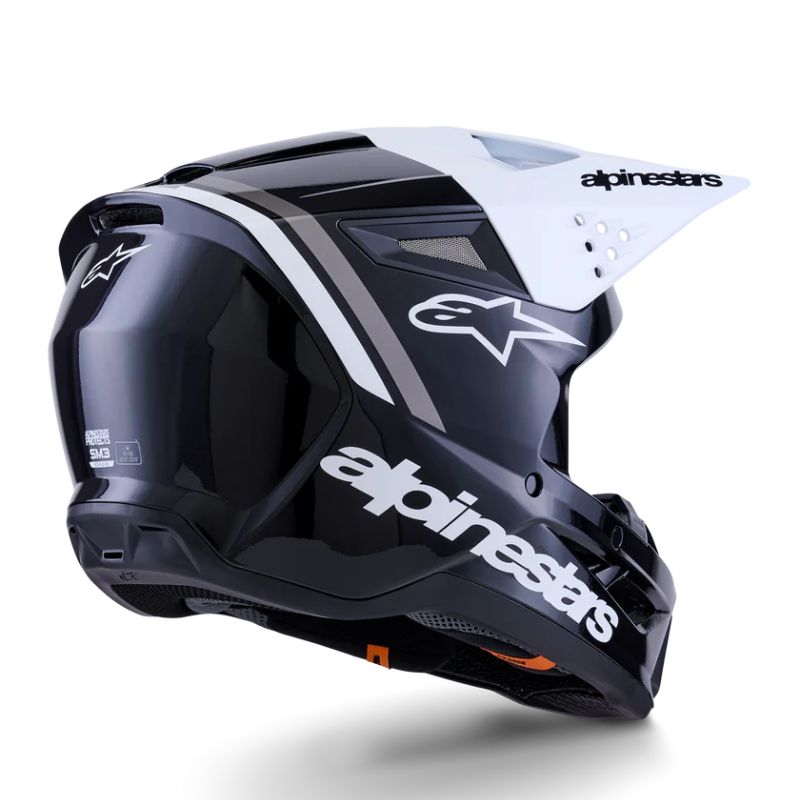 CASCO ALPINESTAR S-M3 RADIUM BLACK WHITE GRAY GLOSSY