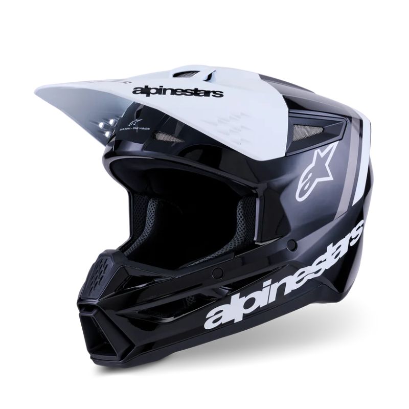 CASCO ALPINESTAR S-M3 RADIUM BLACK WHITE GRAY GLOSSY