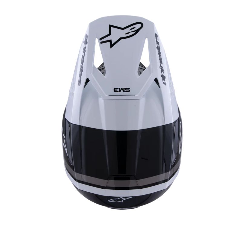 CASCO ALPINESTAR S-M3 RADIUM BLACK WHITE GRAY GLOSSY