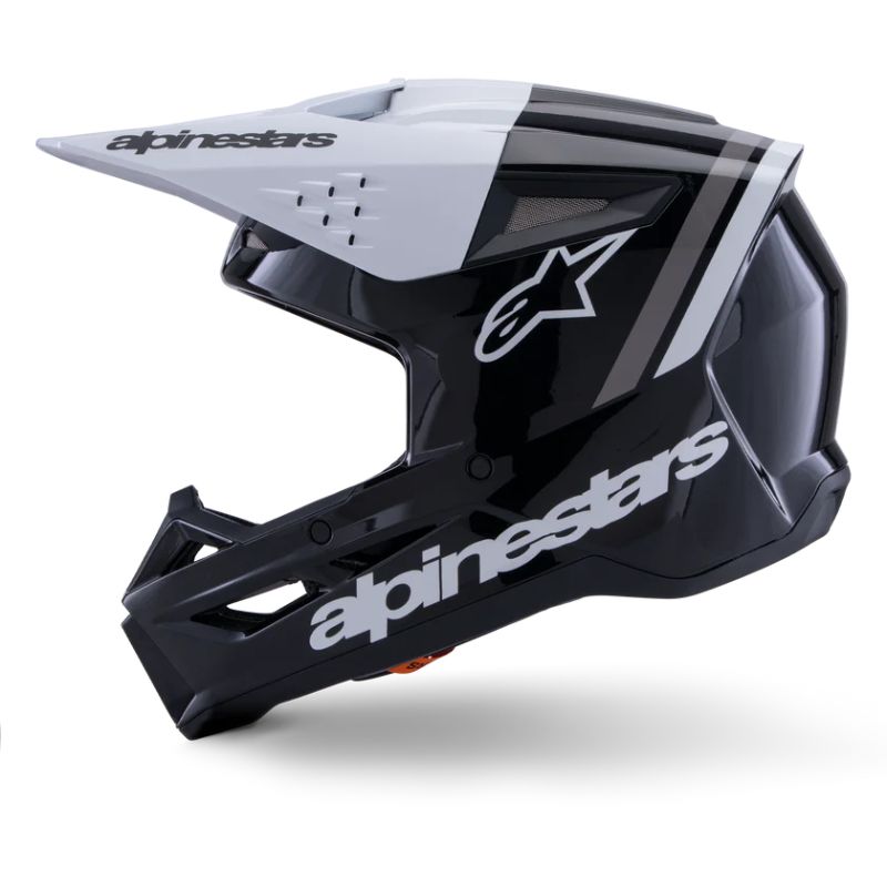 CASCO ALPINESTAR S-M3 RADIUM BLACK WHITE GRAY GLOSSY