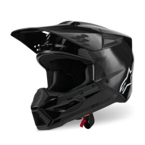 CASCO ALPINESTAR S-M3 SOLID BLACK GLOSSY