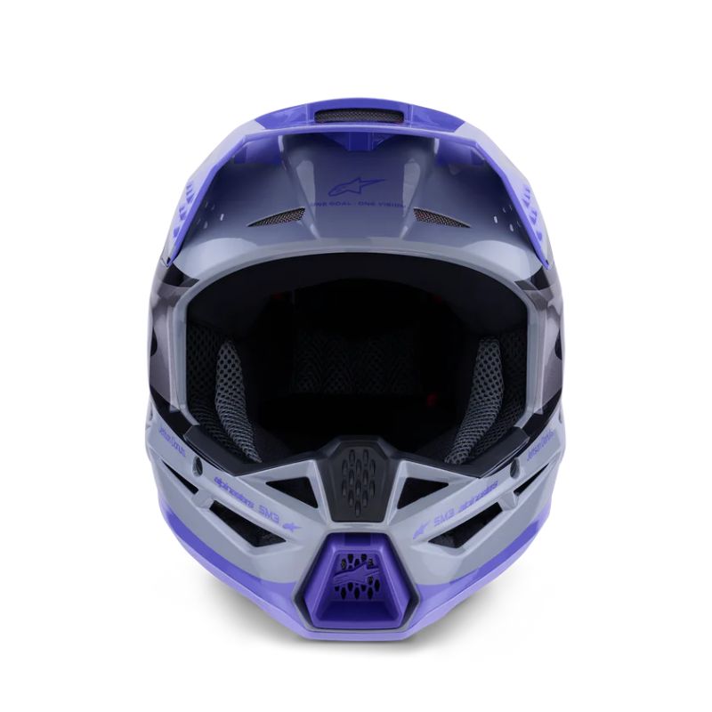 CASCO ALPINESTAR S-M3 YOUTH JETTSON GRAY PURPLE BLACK GLOSSY