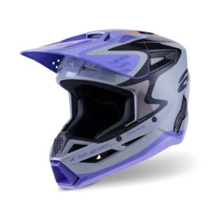 CASCO ALPINESTAR S-M3 YOUTH JETTSON GRAY PURPLE BLACK GLOSSY
