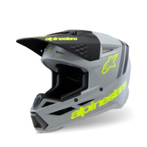 CASCO ALPINESTAR S-M3 YOUTH RADIUM GRAY BLACK YELLOW FL MATT