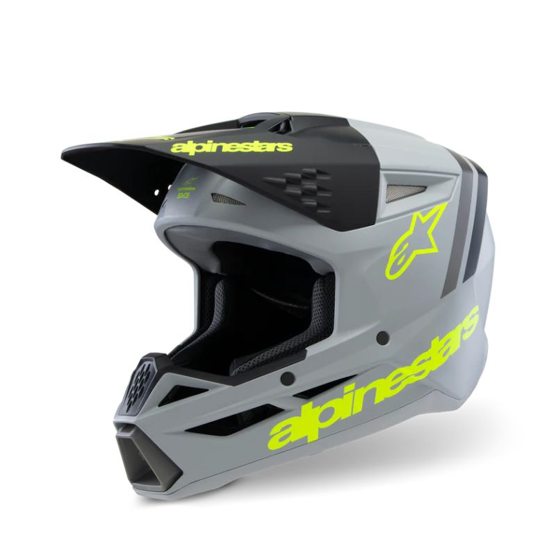 CASCO ALPINESTAR S-M3 YOUTH RADIUM GRAY BLACK YELLOW FL MATT