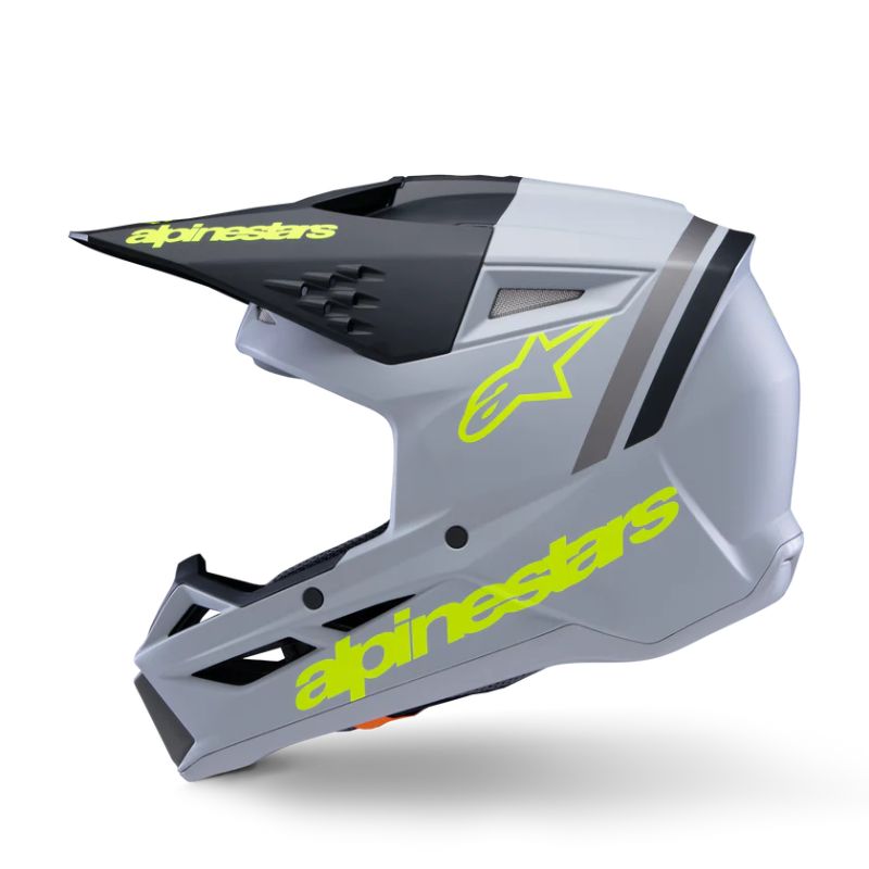 CASCO ALPINESTAR S-M3 YOUTH RADIUM GRAY BLACK YELLOW FL MATT