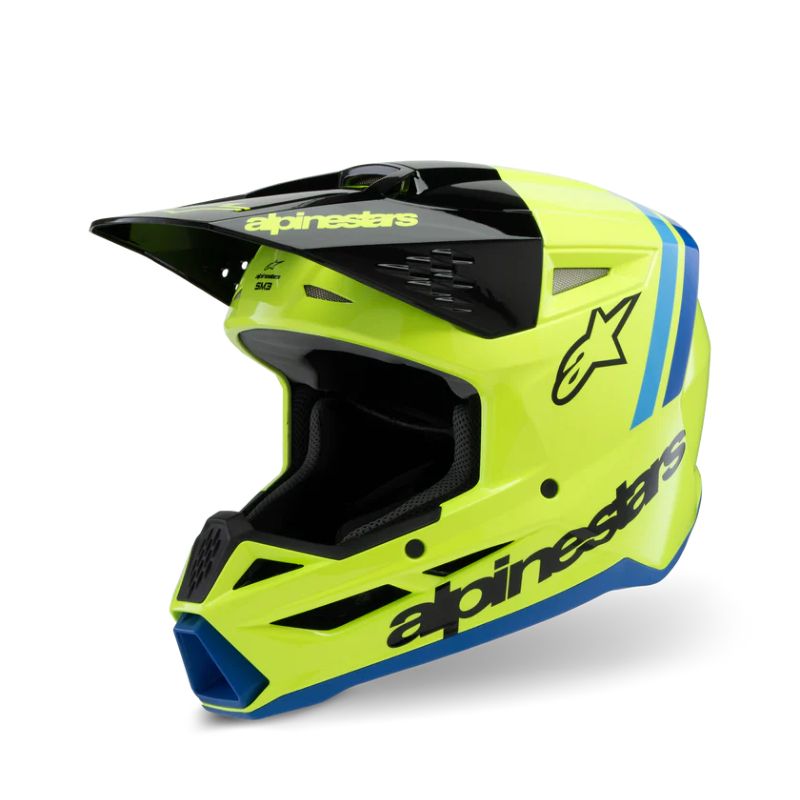 CASCO ALPINESTAR S-M3 YOUTH RADIUM YELLOW FLUO BLACK BLUE GL