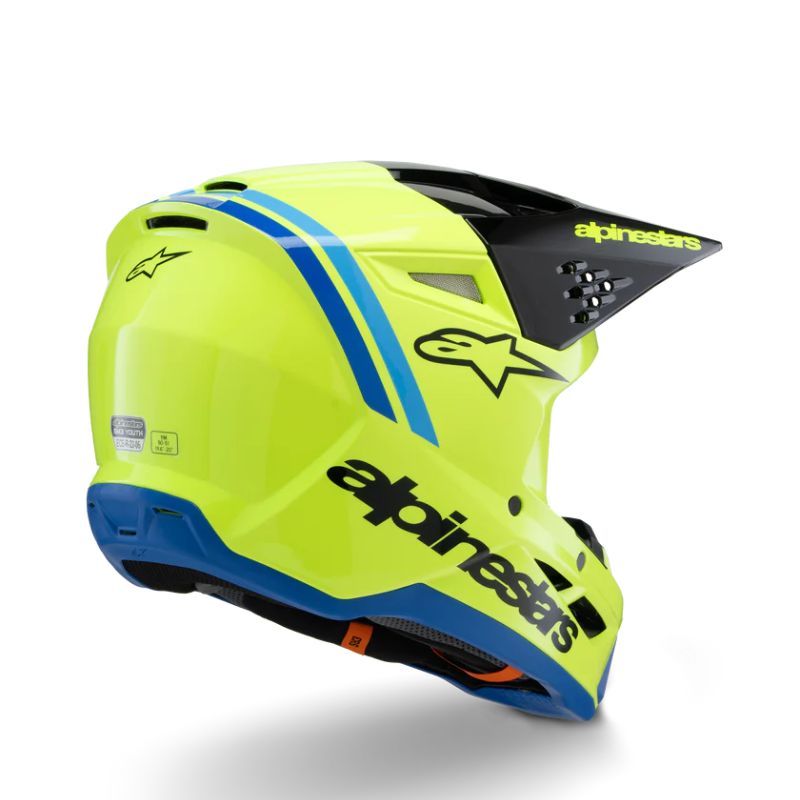 CASCO ALPINESTAR S-M3 YOUTH RADIUM YELLOW FLUO BLACK BLUE GL