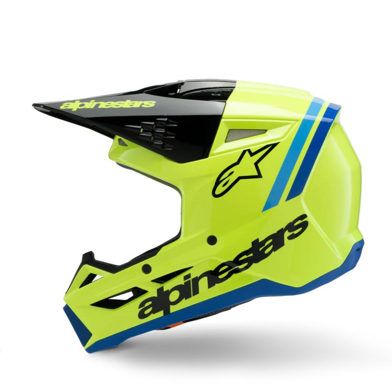 CASCO ALPINESTAR S-M3 YOUTH RADIUM YELLOW FLUO BLACK BLUE GL