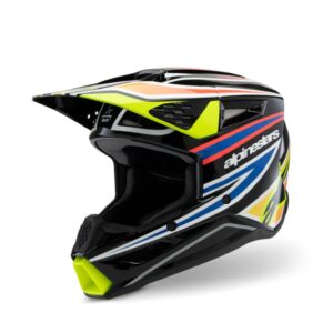 CASCO ALPINESTAR S-M3 YOUTH WURX BLACK YELLOW FL BLUE RED GL