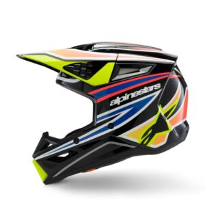 CASCO ALPINESTAR S-M3 YOUTH WURX BLACK YELLOW FL BLUE RED GL