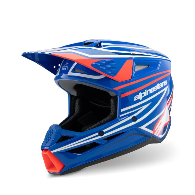 CASCO ALPINESTAR S-M3 YOUTH WURX BLUE RED WHITE BLACK GL
