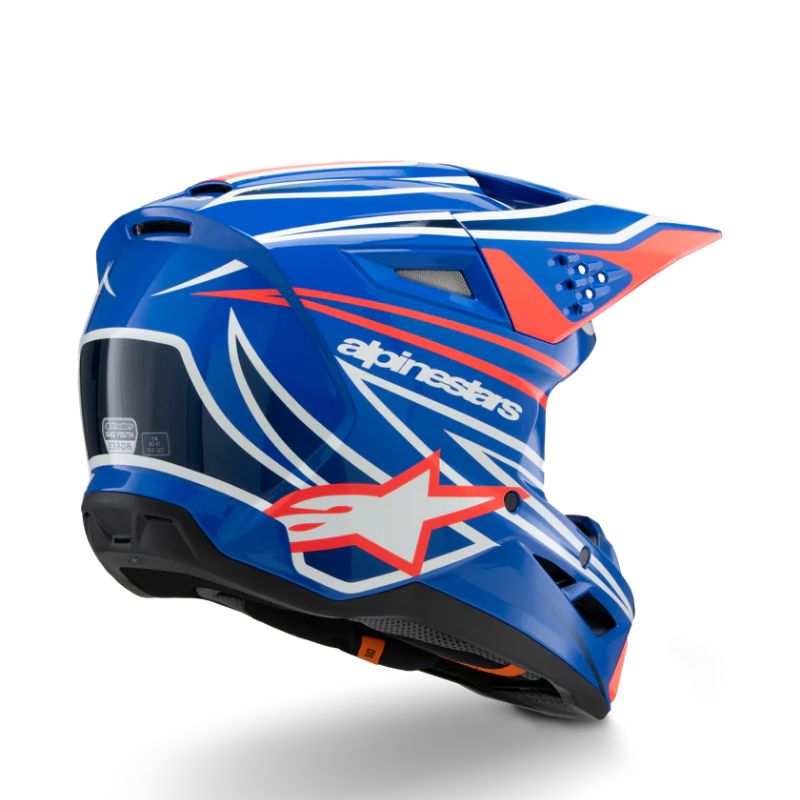 CASCO ALPINESTAR S-M3 YOUTH WURX BLUE RED WHITE BLACK GL