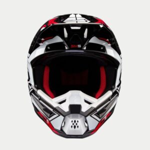 CASCO ALPINESTAR S-M5 ACTION 2 BLACK WHITE BRIGHT RED GLOSSY