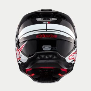 CASCO ALPINESTAR S-M5 ACTION 2 BLACK WHITE BRIGHT RED GLOSSY