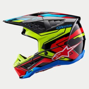CASCO ALPINESTAR S-M5 ACTION 2 BLACK YELLOW FLUO BRIGHT RED G