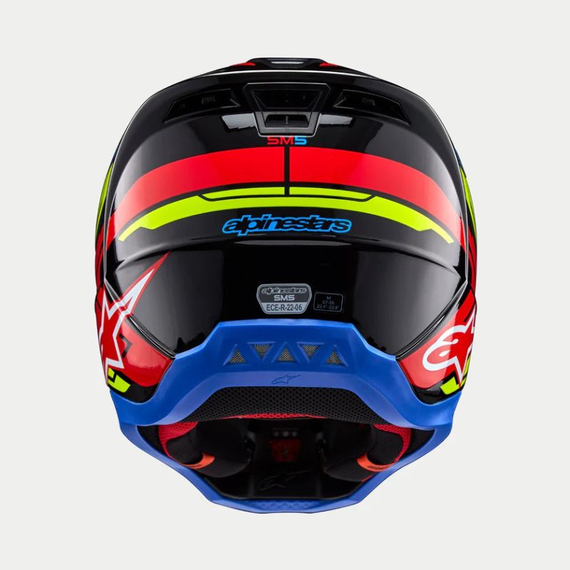 CASCO ALPINESTAR S-M5 ACTION 2 BLACK YELLOW FLUO BRIGHT RED G