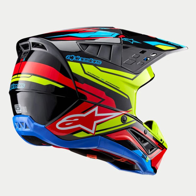 CASCO ALPINESTAR S-M5 ACTION 2 BLACK YELLOW FLUO BRIGHT RED G
