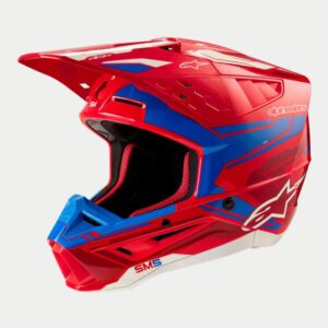 CASCO ALPINESTAR S-M5 ACTION 2 BRIGHT RED BLUE GLOSSY