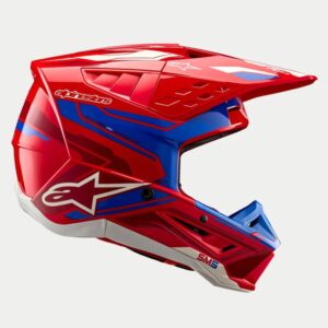 CASCO ALPINESTAR S-M5 ACTION 2 BRIGHT RED BLUE GLOSSY