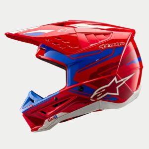 CASCO ALPINESTAR S-M5 ACTION 2 BRIGHT RED BLUE GLOSSY