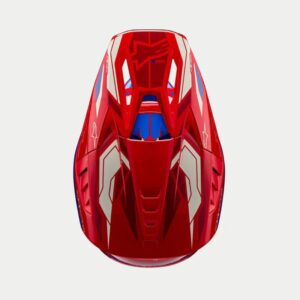 CASCO ALPINESTAR S-M5 ACTION 2 BRIGHT RED BLUE GLOSSY