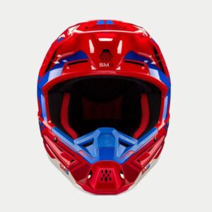 CASCO ALPINESTAR S-M5 ACTION 2 BRIGHT RED BLUE GLOSSY