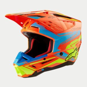 CASCO ALPINESTAR S-M5 ACTION 2 ORANGE FLUO CYAN YELLOW FLUO G