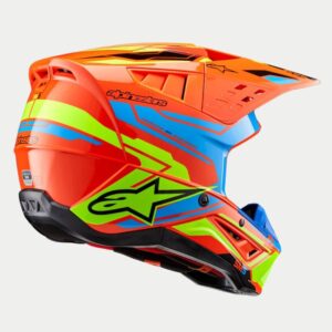 CASCO ALPINESTAR S-M5 ACTION 2 ORANGE FLUO CYAN YELLOW FLUO G