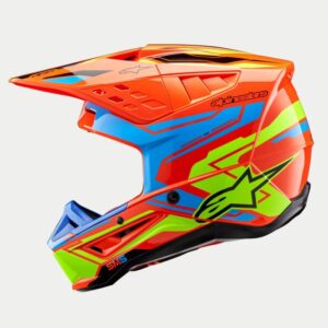 CASCO ALPINESTAR S-M5 ACTION 2 ORANGE FLUO CYAN YELLOW FLUO G
