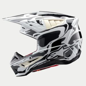 CASCO ALPINESTAR S-M5 MINERAL COOL GRAY DARK GRAY GLOSSY