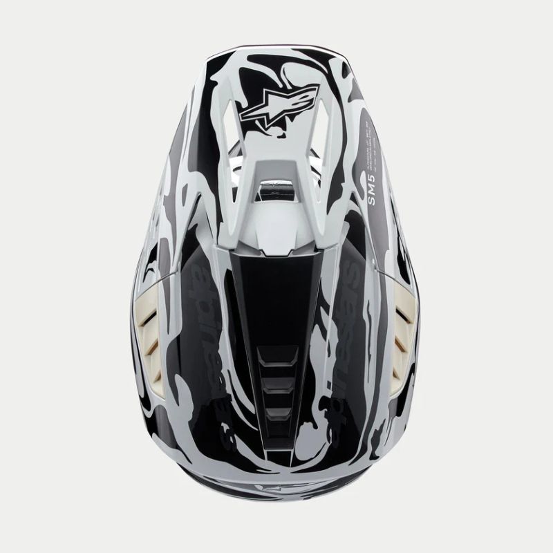 CASCO ALPINESTAR S-M5 MINERAL COOL GRAY DARK GRAY GLOSSY