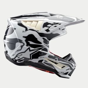 CASCO ALPINESTAR S-M5 MINERAL COOL GRAY DARK GRAY GLOSSY