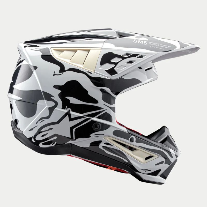 CASCO ALPINESTAR S-M5 MINERAL COOL GRAY DARK GRAY GLOSSY