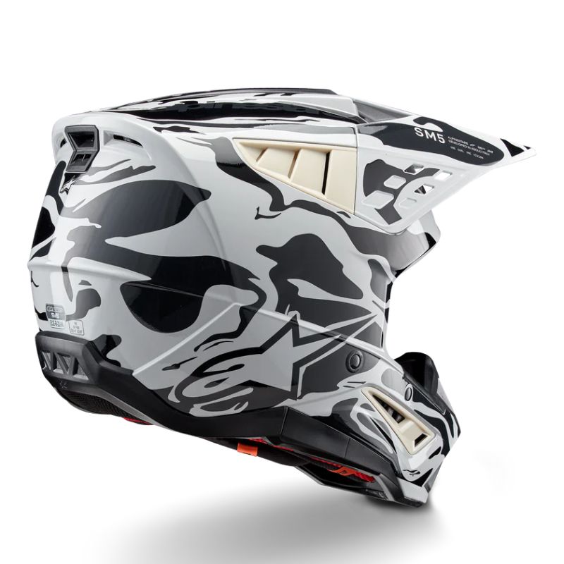 CASCO ALPINESTAR S-M5 MINERAL COOL GRAY DARK GRAY GLOSSY